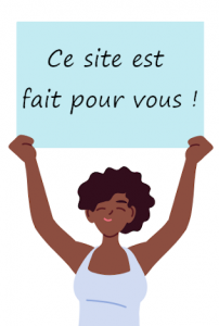 Une femme brandit une pancarte indiquant : « Ce site est fait pour vous ! »