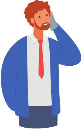 Un homme parle au téléphone