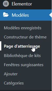 Le menu Modèles dans l'administration de WordPress